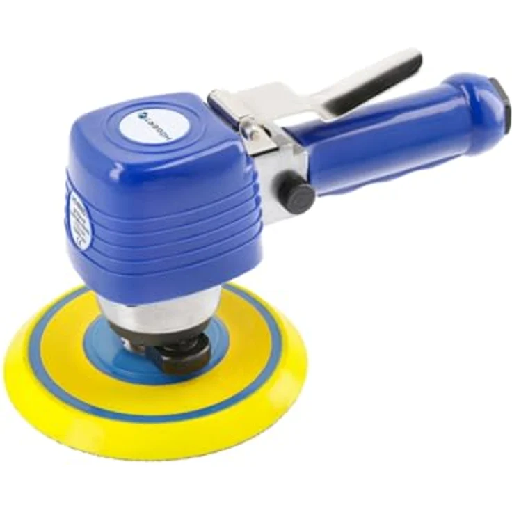 Högert Technik Pneumatische Exzenterschleifmaschine 150mm, stufenlose Drehzahlregelung, 10000 U/min, für Schleifen und Polieren von Auto Metall – Bild 1