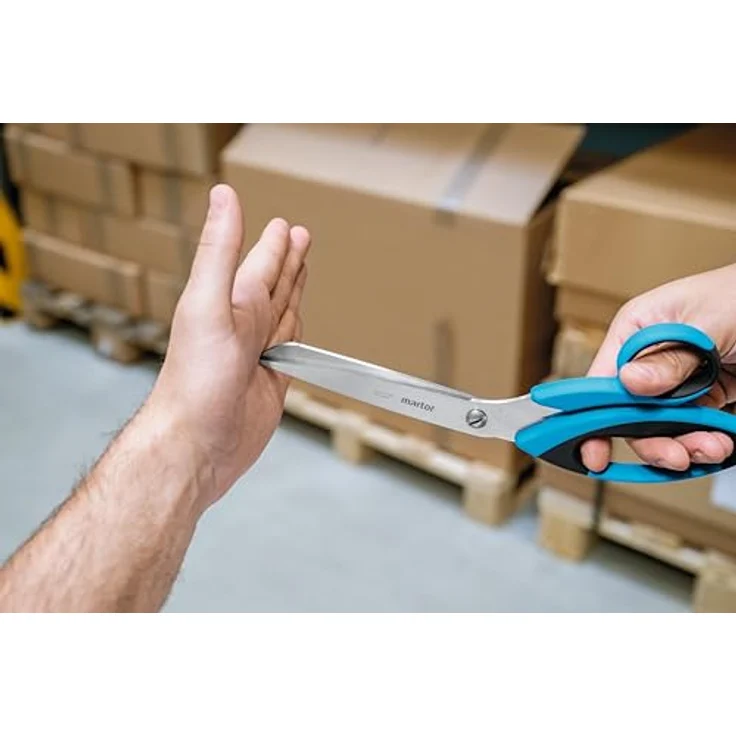 MARTOR SECUPLUS 568, Sicherheitsschere aus rostfreiem Edelstahl mit 115 mm Schneidenlänge, ergonomischem Griff, für Rechts- und Linkshänder – Bild 12