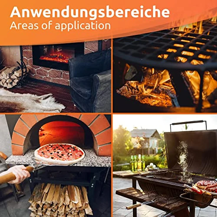 ECENCE Drahtbürste mit Messingborsten gewellt, Reinigung Pizzaofen, Holzbackofen, Räucherofen, Handbürste zum Entfernen von Ruß, Schmutz, Messing-Drahtbürste – Bild 5