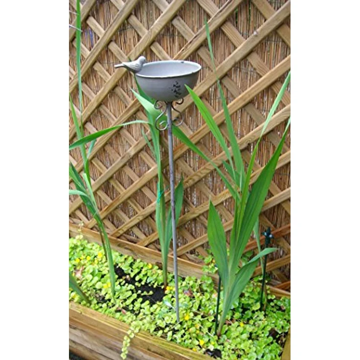 Vogeltränke auf Stab, Futterstelle, Gartenstab, Gartenstecker, Eisen – Bild 1