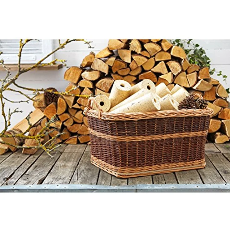 Dehner Weidenkorb mit Jute, ca. 60 x 47 x 40 cm, Weide, dunkelbraun – Bild 4