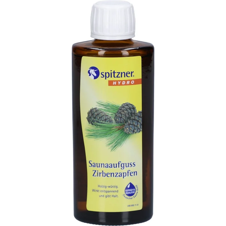 Spitzner Saunaaufguss Zirbenzapfen, 190 ml Konzentrat mit holzig-würzigem Duft und entspannender Wirkung