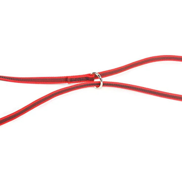 Julius-K9 Gummierte Leine mit Schlaufe Rot - Grau, strapazierfähiges Textilmaterial und eingewebte Gummifasern, Halsband + Leine – Bild 4