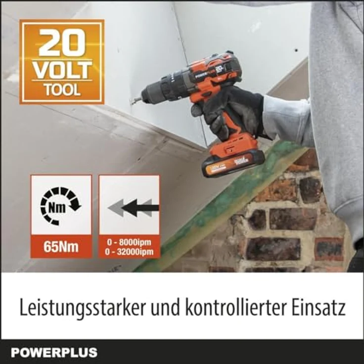 POWER plus Dual Power Akku-Schlagbohrmaschine POWDP15220-3: 20V, 65 Nm, 3-in-1 Funktion, LED-Licht, Ohne Akku und Ladegerät – Bild 5