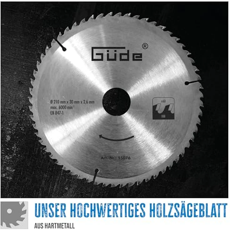 Güde Carbide Sägeblatt 210 x 30 mm mit 60 Zähne – Bild 3