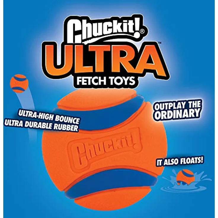 Chuckit – Ultra Ball XXLarge – 1 Jagdball für Hunde – Robuster und vielseitiger Ball – Ball der auf der Wasseroberfläche schwimmt – Kompatibel mit Chuckit Launchern – 10 cm Durchmesser – Bild 2