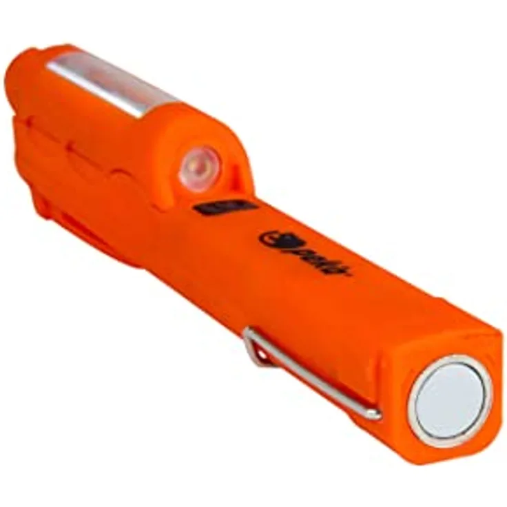 LED Taschenlampe COB 2 Strahler | 5W und 280 lm | 4 Intensitäten | 4-6 Stunden Bestriebsdauer | Wiederaufladbare Taschenlampe mit USB- & Ladekabel | 600 mAh Lithium-Akku | Drehbarer Griff | Peka W010