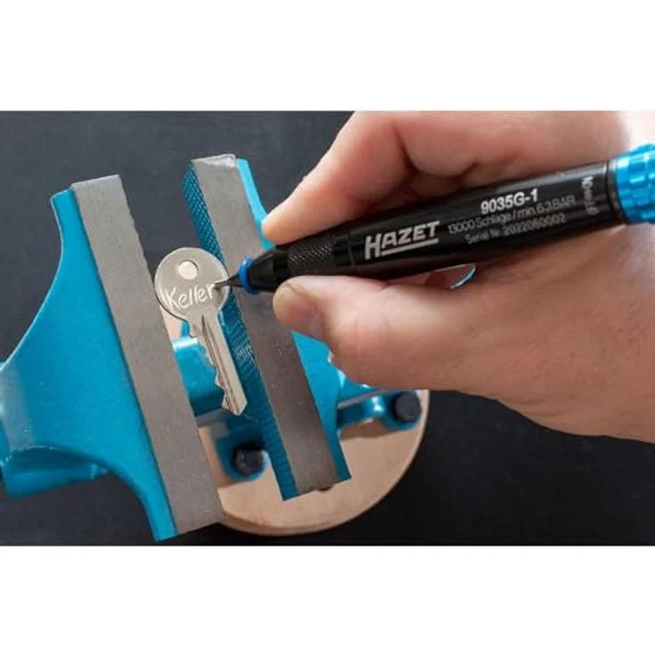 Hazet 9035G-1 Druckluft-Gravierstift, robustes Metallgehäuse, schallgedämpft, präzise Kennzeichnung von Metall, Stein, Keramik und Kunststoff bis HRC55 – Bild 2