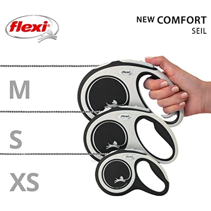 flexi Hundeleine, ausziehbar, mit weichem Griff, 3 m / 5 m / 8 m / 8 m / 8 - 20 kg , XS – Bild 5