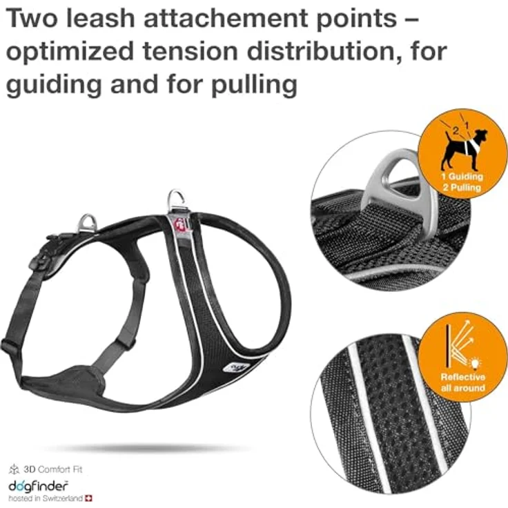 Curli Magnetic Belka Comfort Harness Black M - Hundegeschirr mit magnetischen Schnallen und 3D Comfort Fit – Bild 2