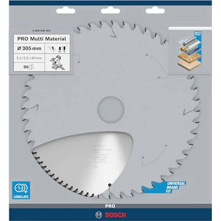 Bosch Professional Kreissägeblatt (für Multi Material, AußenØ: 305mm, Bohrung: 30mm, Zubehör für Kapp-, Tischkreissägen) – Bild 2