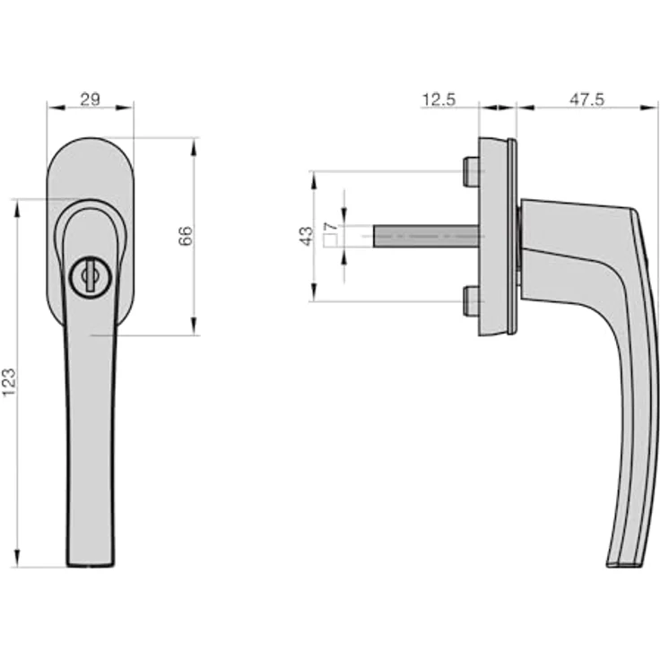 BASI 16er Set abschließbare Fenstergriffe aus Aluminium, Farbe Weiß oder Silber, inklusive 32 Schlüssel, mit Kindersicherung und Stiftlänge 35 mm – Bild 5