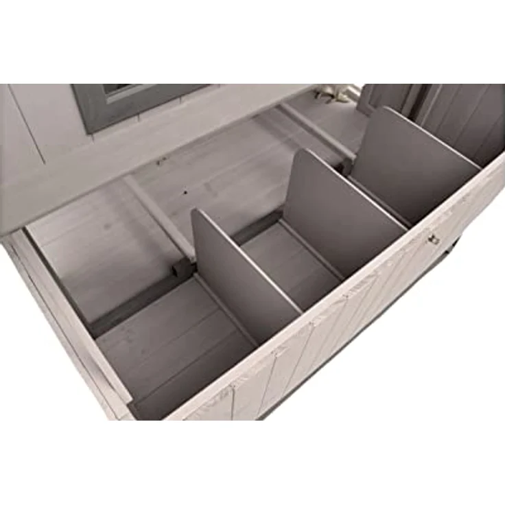 Flamingo Hühnerstall Cosmo Cottage Grau – 120 cm L x 99 cm B x 120 cm H, mit Plexiglasfenster, 4 Legenestern, Laufsteg und 2 Sitzstangen – Bild 5