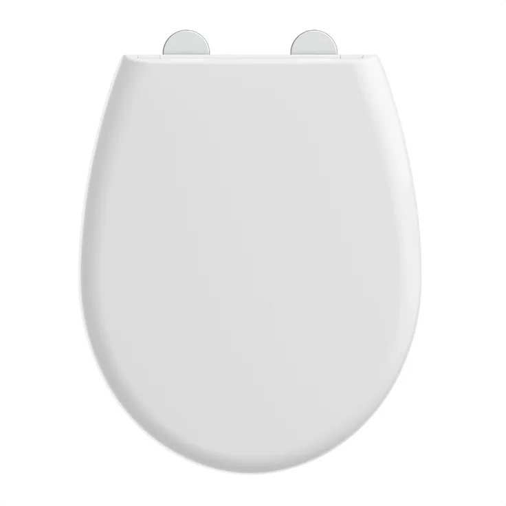 Schütte WC-Sitz Premium Wrap Over Form, Thermoplast mit Absenkautomatik und Schnellverschluss, Weiß