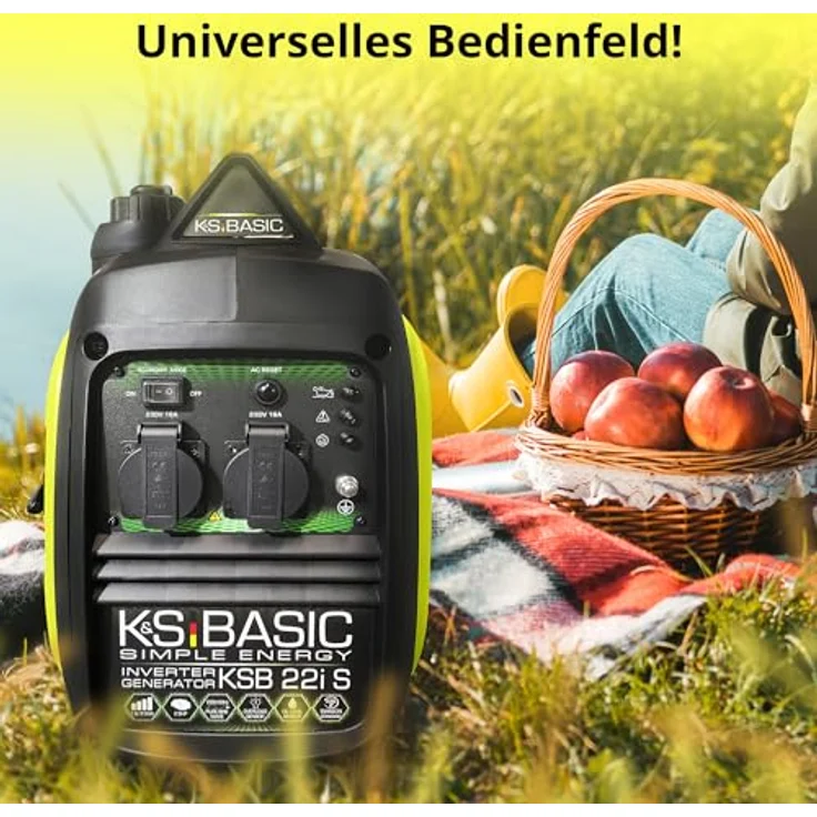 Könner & Söhnen KSB 22i S, Inverter Stromerzeuger Generator, 2,0 kW Leistung, leise mit 62 dB, ECON-MODUS, 15,6 kg leicht – Bild 5