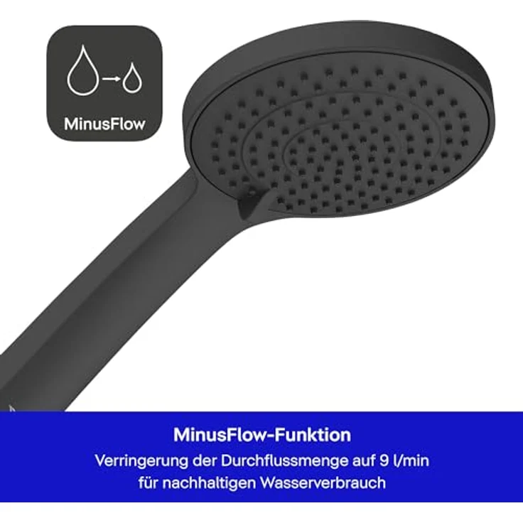 Duravit Handbrause 3jet 110, Duschkopf Regendusche in Schwarz-Matt, hohe Funktionalität, NEU – Bild 3