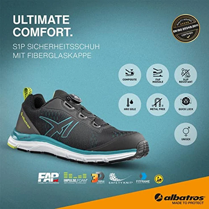 Albatros AER55 IMPULSE BLACK QL LOW Arbeitsschuh – Bild 6