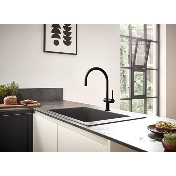 hansgrohe 220 Talis M54 Küchenarmatur, Einhebel-Armatur mit Geräteabsperrventil, 4-stufiger Schwenkauslauf, Hochdruck, Laminarstrahl – Bild 3