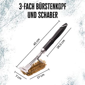 Outset Grill-Reinigungsbürste Mit Palmyra Borsten - Holzgriff Bürste