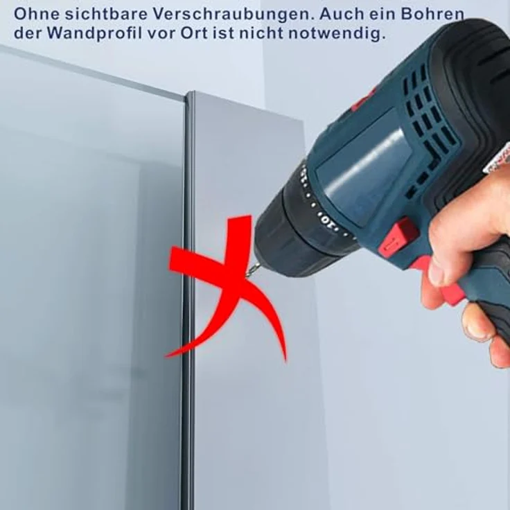 AQUABATOS Duschwand Viertelkreis 90x90 cm mit Schiebetür, Sicherheitsglas klar mit Lotus-Effekt, Höhe 195 cm – Bild 5