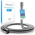 Bächlein Edelstahl 304 Brauseschlauch mit doppelten Verdrehschutz, flexibler und knickfester Duschschlauch in 2m Länge - Made in Germany, universelles G ½” Anschlussmaß