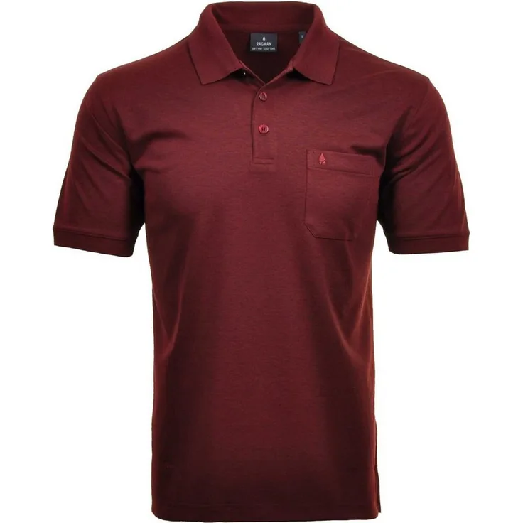 RAGMAN Poloshirt Herren Poloshirt - Softknit-Polo, einfarbig mit Brusttasche, marineblau