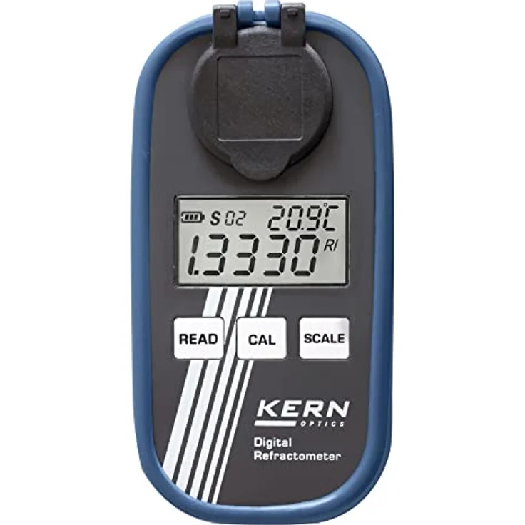 Kern Feuchtigkeitsmesser Kern Digitales Refraktometer ORM 2CA, Präzise Brechungsindex-Messung für Temperatur Austauschsysteme, blau – Bild 3