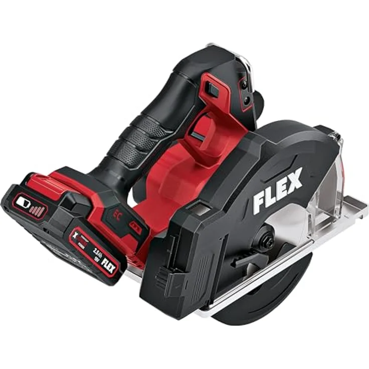 FLEX Akku Metall-Handkreissäge CSM 57 18-EC C, 18 V, Schnitttiefe 57 mm, max. Materialstärke 800 N/mm², inkl. Sägeblatt, Adapterplatte und Parallelanschlag – Bild 2