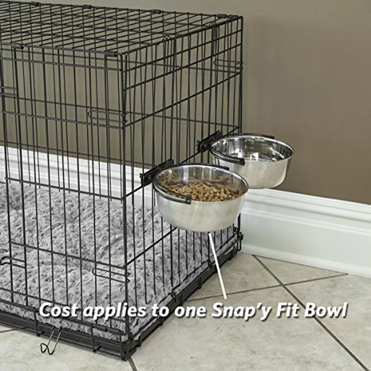 MidWest Homes for Pets Snap'y Fit 40-10, Edelstahl-Hundeschüssel mit 295 ml Volumen zum Befestigen an Drahtkäfigen für Hunde und Katzen – Bild 4