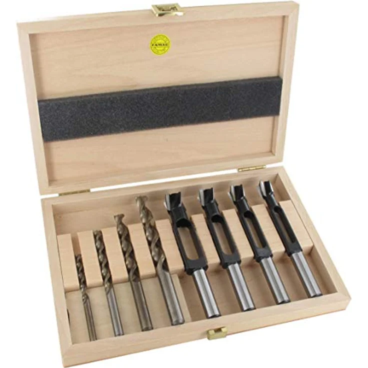 FAMAG Scheibenschneider-Holzspiralbohrer-Satz, 8-teilig, Ø 6-12 mm, Premiumqualität mit Roboterschliff und 2-fach hinterschliffenen Hauptschneiden – Bild 1