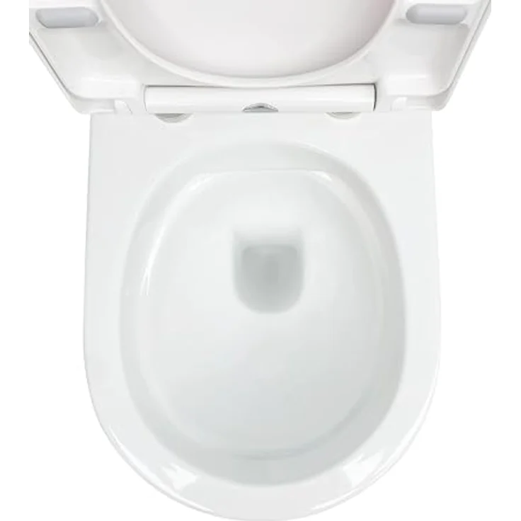 NEG Design Hänge-WC Uno11RK spülrandlos & spritzfrei kurze Version 48,5cm Nano-Versiegelung Duroplast Soft-Close-Deckel abnehmbar Quick-Release Quick-Fix Montage-System, weiß – Bild 2
