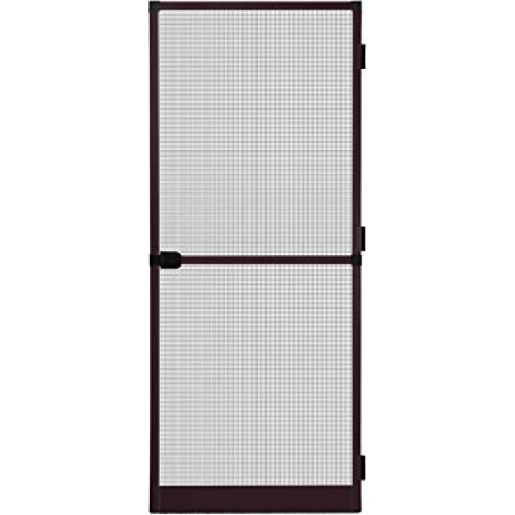 APANA - Fliegengitter Tür mit Alurahmen als Trittschutz - Insektenschutz für Balkontür & Terrassentür - Mückenschutz mit automatischem Türschließer & Magnetverschluss (100 x 210 cm | Braun) – Bild 1