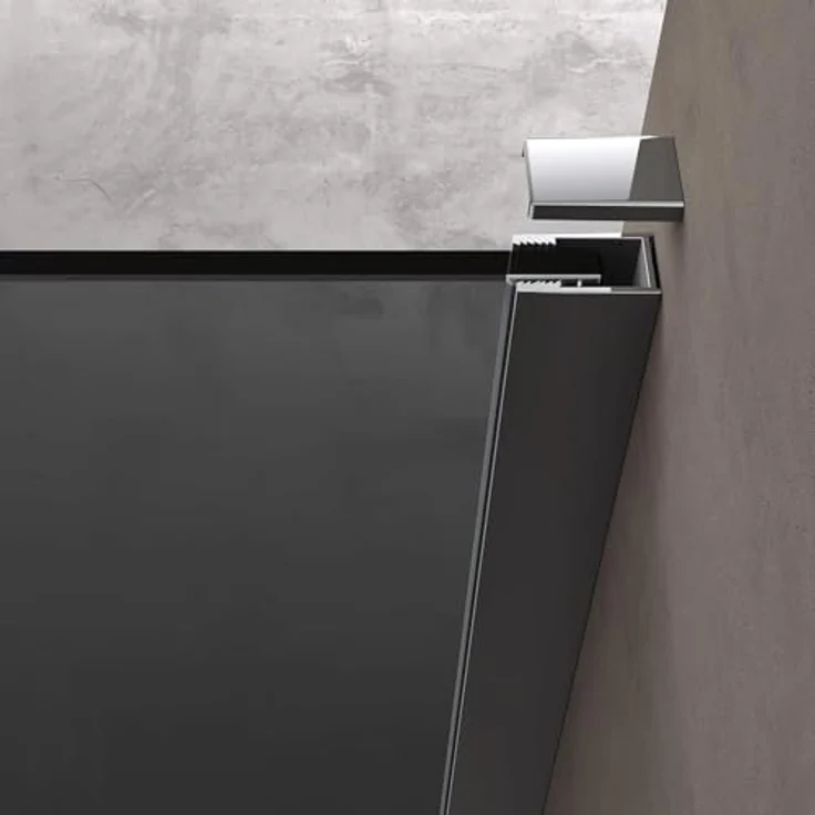 doporro Walk-in-Dusche Duschwand Bremen1VG, dunkelgrau, 8mm ESG-Sicherheitsglas, NANO-Beschichtung – Bild 6