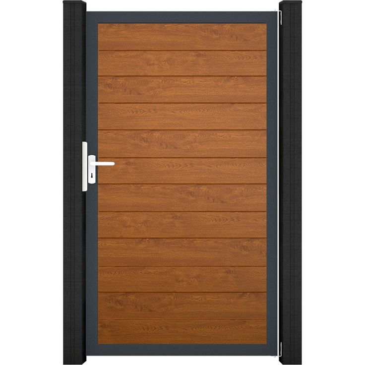 GroJa Einzeltor 'BasicLine', Gartentor aus hochwertigem Kunststoff, dunkel/anthrazit, 100 x 180 cm, einfache Montage