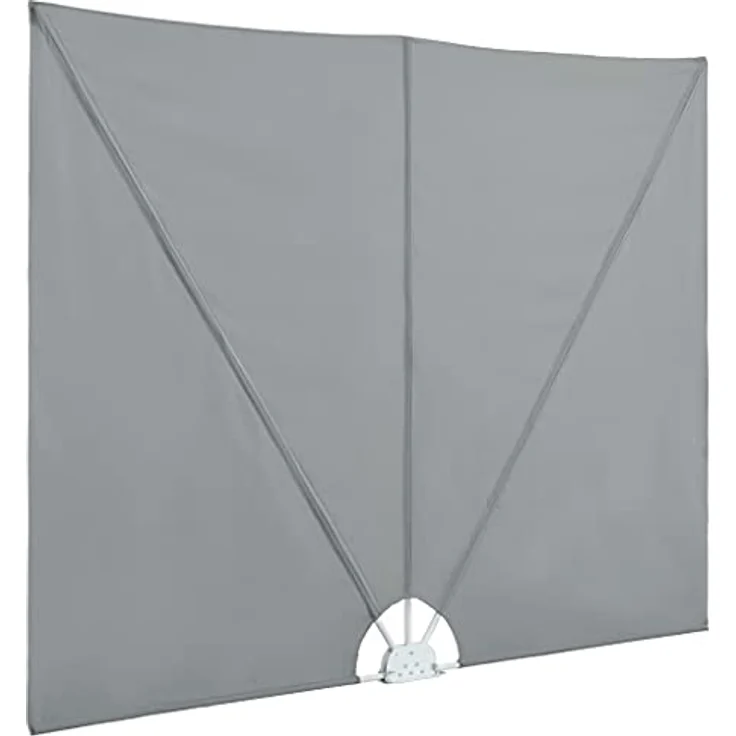 vidaXL Faltbarer Terrassen-Seitenfächer, Grau, 400×200 cm, wasser- und schmutzabweisend, UV-beständig, zusammenklappbar – Bild 6