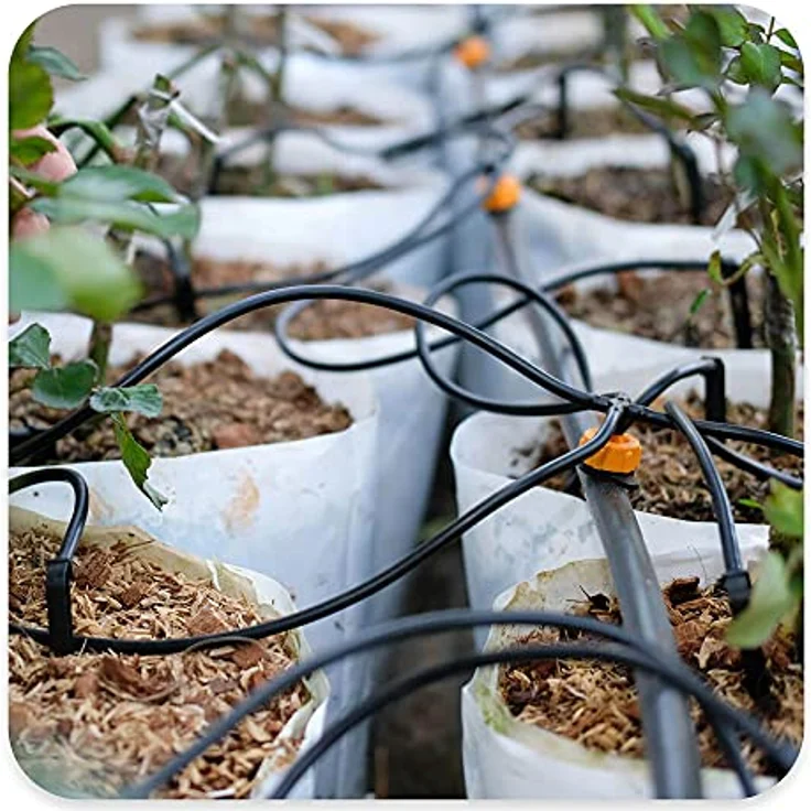 BRADAS® Bewässerung Tropfer Set, 25 Stück Micro Pfeil Dripper mit 50 cm Schlauch & Doppeladapter, UV-beständig, 70% Wassereinsparung für Topfpflanzen und Garten – Bild 5