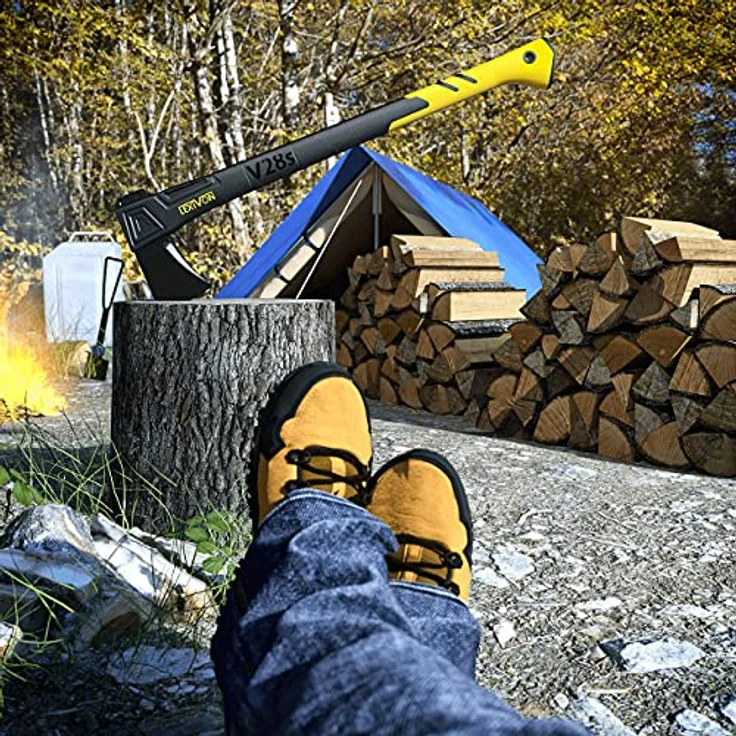 LEXIVON Spalt axt Länge 71cm, spaltbeil axt Survival, Outdoor axt fur Garten und brennholz, Camping axt, Ergonomischer Griff, Leichter Glasfaserverbund-Stil, Schutzhülle inklusive (LX-V28S) – Bild 5
