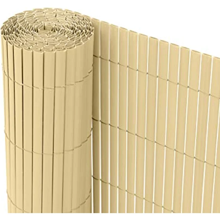Ribelli® PVC Sichtschutzmatte für Balkon und Garten, 140 x 300 cm, Bambus-Design, wetterbeständig, einfacher Aufbau – Bild 1
