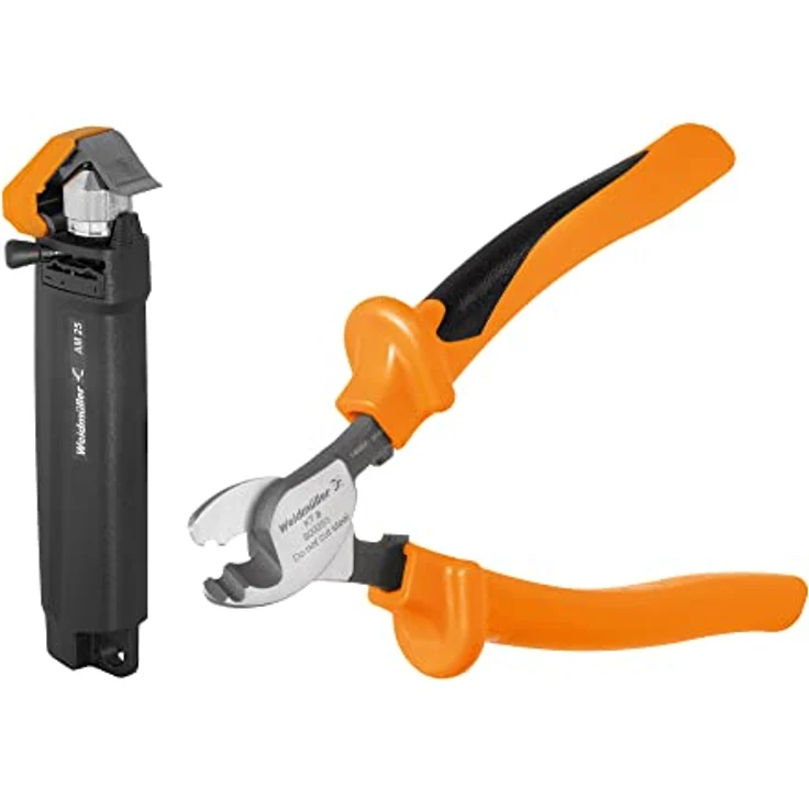 Weidmüller 2-teiliges Kabelverarbeitungssortiment (inkl. Kabelschneider KT 8 VDE + Abmantelwerkzeug für PVC Rundkabel) 490092