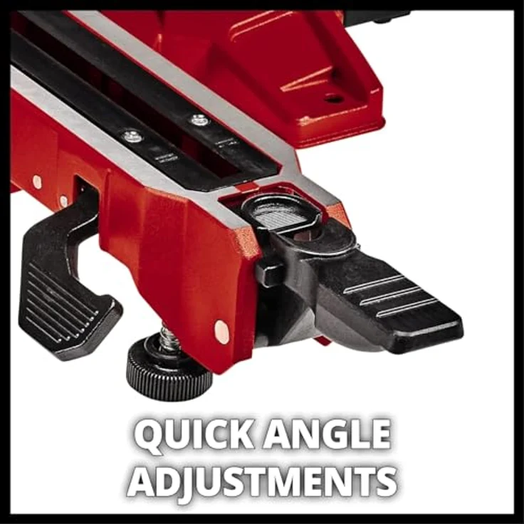 Einhell Zug-Kapp-Gehrungssäge TE-SM 216 Dual (1.800 W, Ø216 x Ø30, 215-305 mm Schnittbreite bei 45°-90°, Winkeleinstellung, Spindle-Lock, Spannvorrichtung, inkl. Hartmetall-Sägeblatt) – Bild 2
