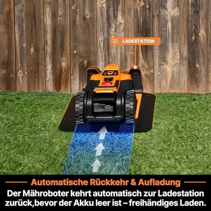 Lawnmaster OcuMow®18, Mähroboter ohne Begrenzungskabel für bis zu 800㎡, optische Navigation, Hindernisvermeidung, automatische Ladestation, WiFi & Bluetooth App – Bild 2