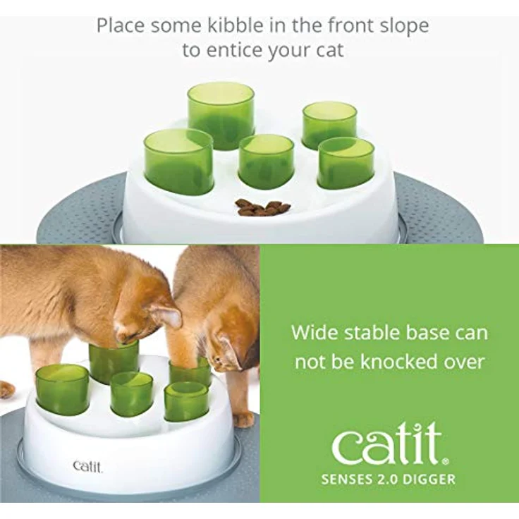 Catit Tier-Intelligenzspielzeug Senses 2.0 Aktiv-Futternapf, Natürliche Futteraufnahme durch spielerisches Design, Maße: 24 x 24 x 14 cm – Bild 4