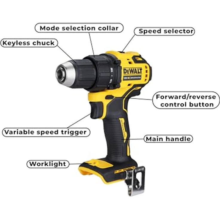DEWALT DCD708N, Akkuschrauber 18V mit 65Nm Drehmoment und bürstenlosem Motor, 160 mm kompakt – Bild 3