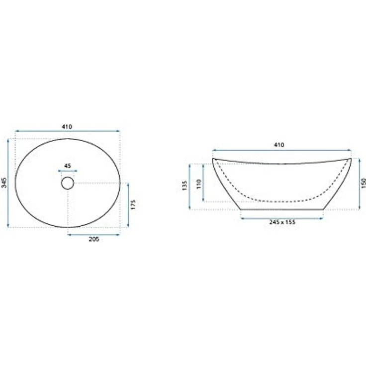 Rea Sofia countertop washbasin 41 cm gray, Marmorstil, Sanitärkeramik, CE und NIH zertifiziert – Bild 4