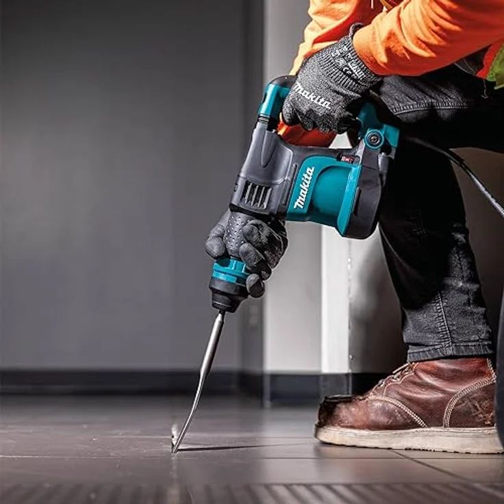 Makita HK1820 Leicht-Meißelhammer für SDS-PLUS-Werkzeuge 550 W 3,1 J mit Transportkoffer, Spitzmeißel, Flachmeißel, Bohrerfett – Bild 5