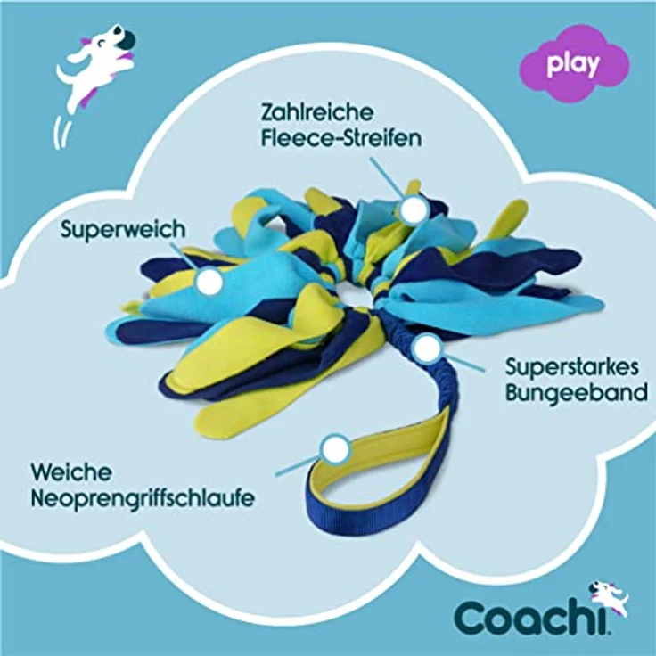 Company of Animals Coachi Tuggi Spider, robustes Tierspielzeug für Zerrspiele, dehnbarer Bungee-Griff, ideal für Hunde und Welpen, Belohnungstraining und Agility – Bild 3