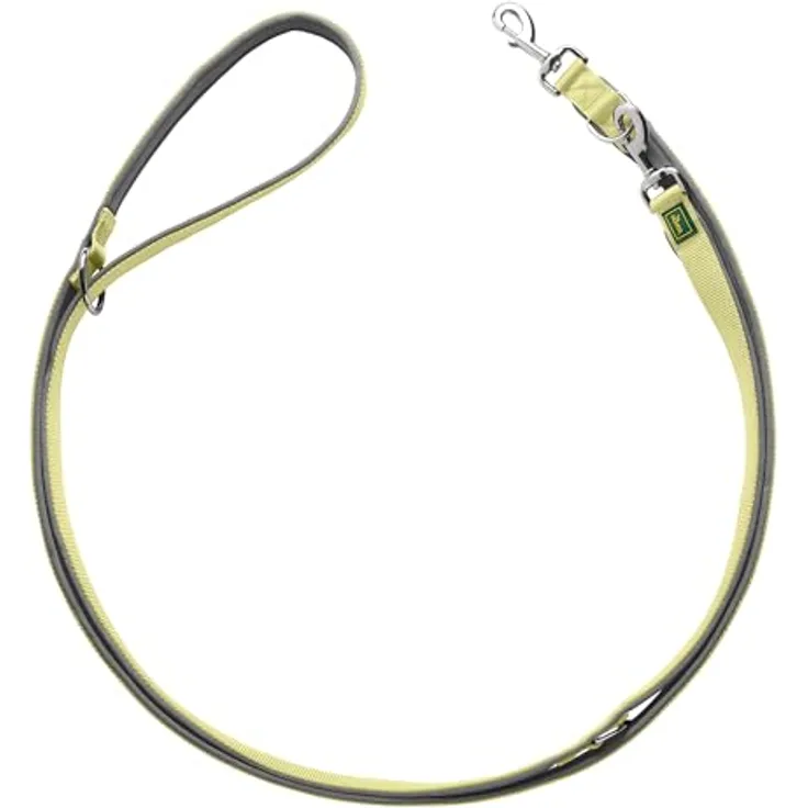 HUNTER Verstellbare Führleine NEOPREN, Matcha-grau, strapazierfähiges Nylon, 3-fache Verstellmöglichkeit, weiche Neoprenpolsterung, für Alltag und Training, Größe: 20-200