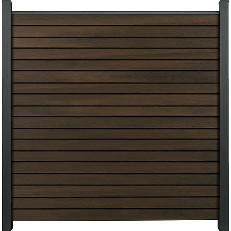 GroJa Solid Steckzaun Rhombus, Sichtschutzzaun aus BPC, 180 x 180 cm, Walnuss