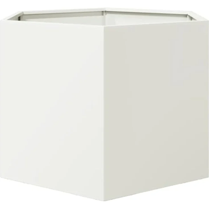 vidaXL Pflanzkübel Weiß Sechseckig 69x60x45 Stahl - Wetterbeständig, Viel Platz, Erhöhtes Design, Offener Boden – Bild 4