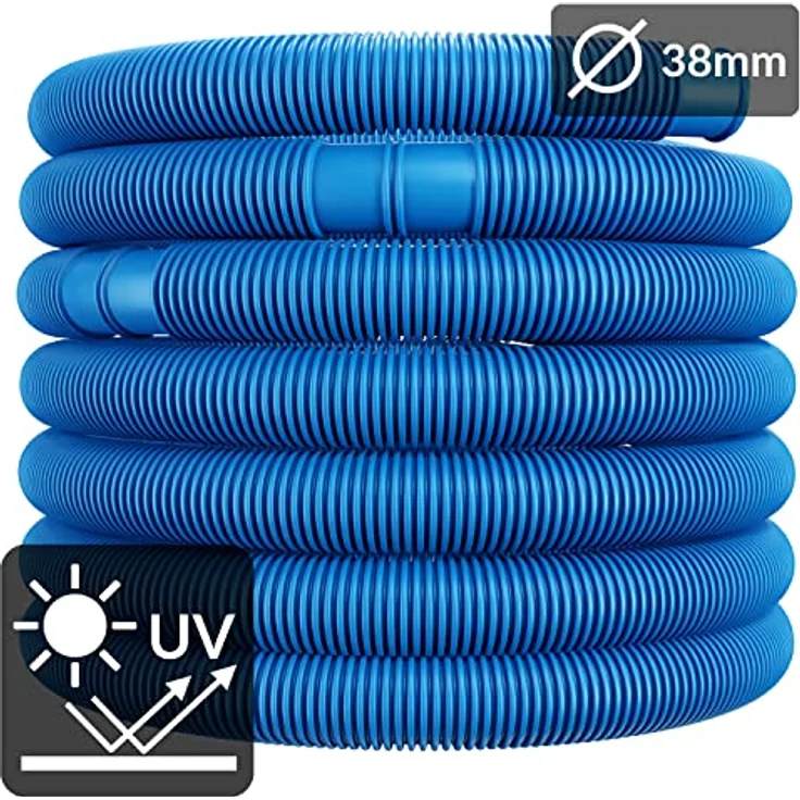 Monzana Schwimmbadschlauch flexibel formstabil UV-Beständig Muffen Schwimmbadschlauch Pumpenschlauch Wasserschlauch Saugschlauch – Bild 5